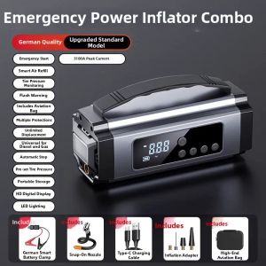 HELLOLEIBOO | Inflator Pump Portable Tyre Pressure Monitoring Power Bank