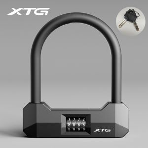 XTG 17mm Heavy Duty U Lock Resettable Code Password Retrieval Alloy Steel Anti Theft for E Bikes Motorcycles Bicycles