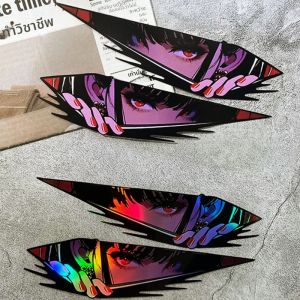 1 คู่อะนิเมะสาวตารถจักรยานยนต์สติกเกอร์ตกแต่งไวนิล Decal สําหรับถังน้ํามันเชื้อเพลิงรถมอเตอร์ไซด์แผงด้านข้าง Fairing ด้านหน้ารถด้านหลังกันชน