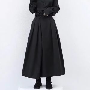 Yamamoto Style Dark Stylish Loose Suit Pants Wide Leg Mop Slim Looking Easiest for Match Men and Women Couple Casual Culotte Tide