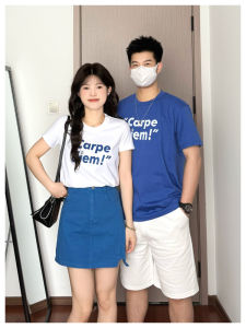 XILANDUO | Klein Blue Print Round Neck Petite Friendly Matching Set