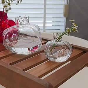 Bình Hoa Thủy Tinh Màu Đỏ Phong Cách Trung Quốc Chậu Trồng Hoa Thủy Canh Mini Vật Trang Trí Để Bàn Vật Trang Trí Trung Tâm Cho Nhà Và Văn Phòng