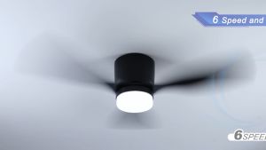 42 Inch Ceiling Fan With Light Inverter Fan With Remote Wall Mounted Air Circulator Fan Modern Ceiling Fan Heavy Duty 6 Speeds DC Fan Strong Wind For Living Room Dinning Bedroom