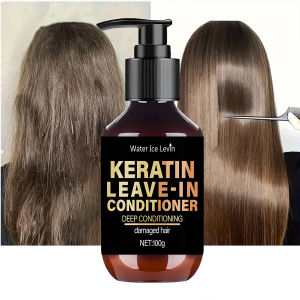 Keratin Leave-In Conditioner Biotin & Collagen-Infused Deeply Moisturizes Damaged Hair for Soft Shiny Texture & Hair Charm
