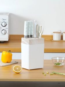 BEST4U 6 in 1 Premium Stainless Steel Kitchen Knife Set with Knives Holder | Set Pisau Dapur
