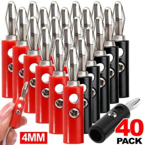 40PCS Universal 4mm Banana Plugs Audio Speaker Wire Cable Screw Banana Plug Connector Screw Terminal Binding Post Adapters
