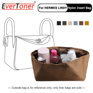 EverToner Nylon Bag Liner Waterproof Makeup Bag For H-Lindy Mini 26 30 Handbag Organizer Insert Travel Cosmetic Bag Shapers