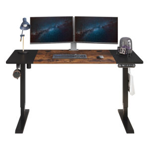 BilBil 63 inches 1.6M Electric Standing Desk Single Motor Desk  Height Adjustable Stand  Desk Laptop Table  with Table Top  Rectangle Type