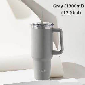 Insulated Travel Cup with Straw Large Capacity Stainless Steel