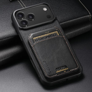 Ốp Điện Thoại Giả Da Cao Cấp EUCAGR Dành Cho iPhone 17 Pro Max 17 Air 16 Plus 15 14 13 12 Pro - Ví Đựng Thẻ Có Họa Tiết Sáp Dầu Tích Hợp Giá Đỡ