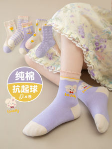 Pure Cotton Mid-calf Socks for Girls Thin Model Baby Girl Cotton Socks Spring Summer Cartoon Design Autumn Winter No-cuff