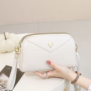 Fashionable Multi-Pocket Womens Crossbody Bag Practical Single Shoulder Bag Casual Style Zipper Closure Soft PU Leather