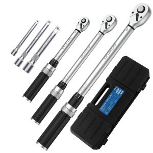 High-precision 1/4" 2-24N.m 3/8" 5-60N.m 1/2" 20-220N.m Torque Wrench Set Preset Adjustable Torque Ratchet Wrench for Repairing
