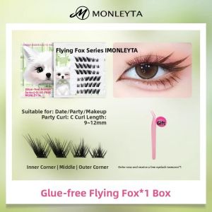 MONLEYTA | Natural Looking Self-Adhesive False Eyelashes For Women Tea Flower Trilogy No Glue No Removal Easy To Use Fake Lashes