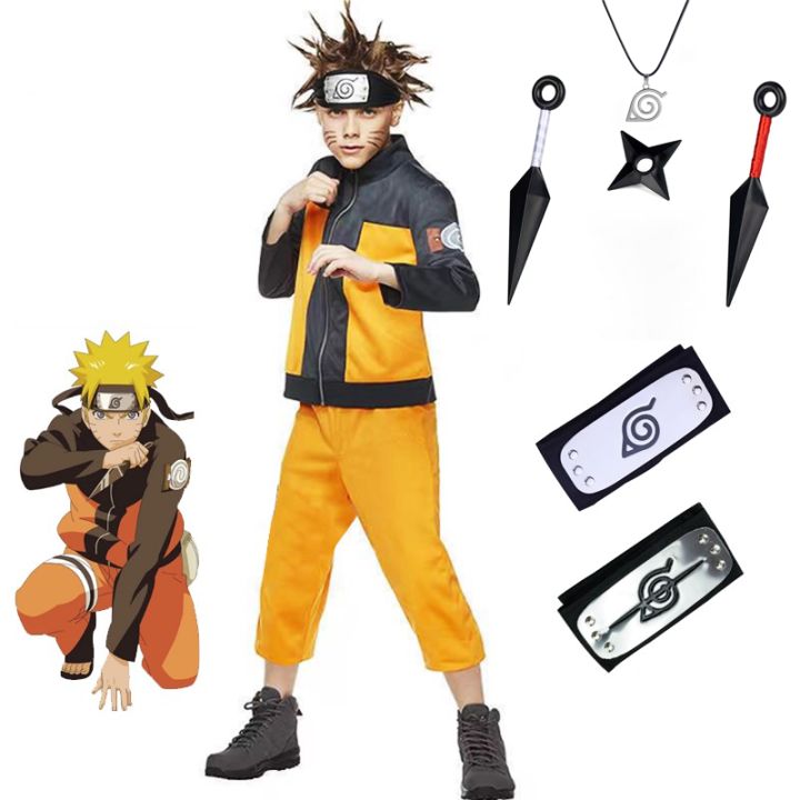 Halloween Naruto Cosplay Anime Naruto Costume Full Set Performance Costume  Japanese Cartoon Cape Costume Jacket Tops