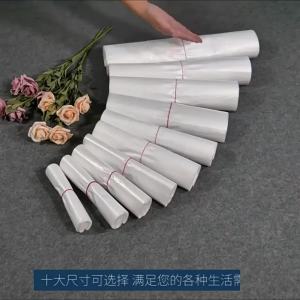 100Pcs White Plastic Bags Disposable Kitchen Clean Garbage Bag Retail Supermarket Grocery Shopping Bag Takeaway Packing Bags