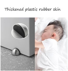 Stainless steel unperforated with magnetic door collision protector suction barrier 304 non perforated semi-circular stopper