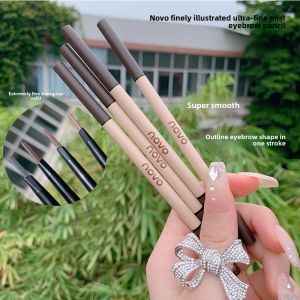 Novo Eyebrow Pencil Waterproof Sweat-Proof Non-Fading Thin Head Ultra-Fine Student Distinct Look Wild Eyebrow Long Lasting Non Smudge Female