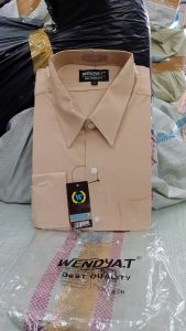 Wendyat.T Kemeja Formal reguler Warna Coksu/Cream✓Kemeja Pria Polos Lengan Panjang