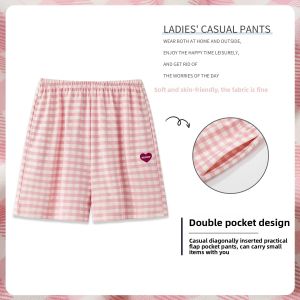 Miiow | Pure Cotton Silk Sleep Pants Womens Summer Thin Short Home Clothes Three-quarter Length Cool Feeling Casual Comfortable Shorts