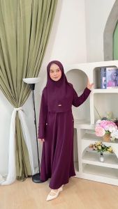 ABAYA SET HIJAB KNIT PREMIUM GAMIS FULL KERUDUNG KNIT PREMIUM TERBARU BUSUI FRINDLY