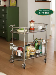 Mobile Glass Side Table Luxury Sensation Living Room Sofa Small Creative Push Cart Coffee Table Home Use Pumpkin Box Brand