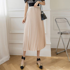 Váy Xếp Ly Rộng Cạp Cao Cho Nữ Mùa Xuân Hè Mới Rộng Rãi Thường Ngày Váy Dài Bằng Chiffon Quần Dài Bằng Lụa Băng Váy Chín Điểm