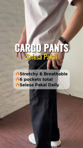 Island Club Men Cargo Pant 6 Pockets Thick Cotton Casual Pant Kargo Lelaki Multi Pocket Seluar Kerja Panjang Lelaki 8708