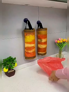 Túi đựng Bịch Nylon cũ đựng vật dụng treo tường túi đựng đồ kéo ra tiện lợi treo cửa bếp