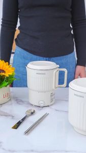 MODONG 800ML Folding Electric Kettle 304 Double Inner Tank Stainless Steel Electric Kettle Portable Kettle For Business Trips Noodle Pot 折疊水壺
