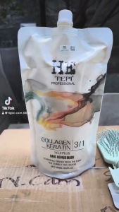 Kem hấp dầu He Tepi Collagen Keratin 3 in 1 Siêu phục hồi tóc nát 1000ml