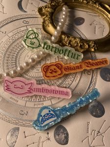 Final Fantasy 14 Pet Duckbill Clip Sharpless Frog Leaf Small Dot Beaver Clip Anime Themed Hair Accessories Collectibles for Fans