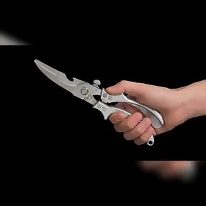 All-steel Heavy Duty Kitchen Chicken Fish Scissors Spring Loaded Meat Shears Poultry Shears shear multifunction