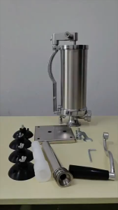 Sausage Stuffer Vertical 304 Stainless Steel Sausage Maker Filling Sausage Machine Tubes 4Nozzle Sausage Stuffer