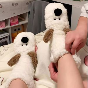 Thickened Coral Fleece Home Floor Socks Anti-slip Cool Winter Sleep Socks Womens Mid-calf Warmth Comfortable Breathable Socks