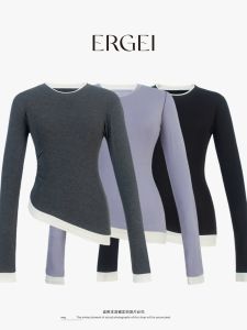 Ergonomic Long Sleeve round Neck Base Shirt Womens Fashion Slimming Top Autumn Season Versatile Ladies T-shirt Moisture Wicking