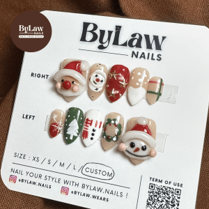 [ BYLAW.NAILS ] Frosty Christmas Set  | PREMIUM FAKE NAILS | PRESS ON NAILS | KUKU PALSU | FAKE NAILS WISUDA | KUKU PALSU WEEDING