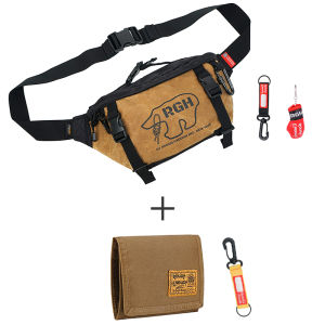 Outdoor Waterproof Motorcycle Riding Bag Crossbody Bag Dune Desert Style RGH Mens Fashion Waist Pack Soft Canvas Material