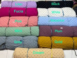 Kain bahan rayon meteran motif polkadot (1meter)