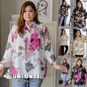 UNION11 - BLUS JUMBO BIG SIZE 4XL WANITA / KEMEJA WANITA JUMBO/ BLUS JUMBO WANITA BB 100 KG / BLUS JUMBO BIGSIZE 4XL KEKINIAN / BAJU KEMEJA WANITA / KEMEJA KERJA WANITA UKURAN BESAR / DEBO POKA MAHERA