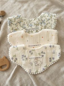 INS K-style Thickened Gauze Bibs Cotton Baby Bib Petal Saliva Towel Easiest for Match Waterproof Bib Bib