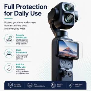For DJI Osmo Pocket 4P 9H Tempered Glass Ultra-Clear Glass Camera Lens Screen Protector Film For DJI Pocket 4P Accessories Set