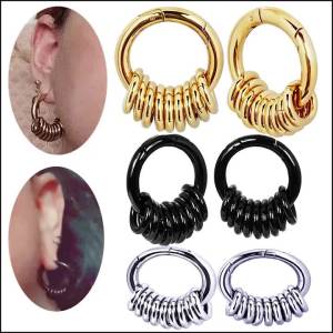 2PCS Hoops Dangle Ear Gauges Ear Plugs for Ear Tunnels Dangling Plugs for Men Women Size 6G 4mm Strethching Earrings Ear Weights