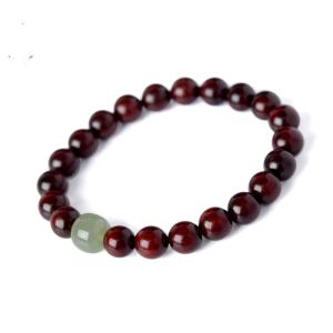 สร้อยข้อมือไม้สีม่วงแบบเดี่ยวสำหรับผู้ชายและผู้หญิง สร้อยข้อมือหยกฮั่ฟเต๊ะ ทรงเก่า ลูกปัดหยก ลูกปัดหยก ทรงเก่า ลูกปัดหยก