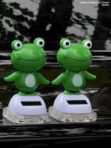 Creative Frog Car Decorative Figurine Head Shaking Car Tail Trunk Decoration Handmade Toy Office Decoration Car Interior Accessories