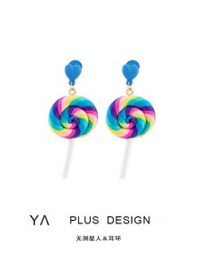 Hoa Tai Hình Que Kẹo Nhiều Màu Sắc Của Rainbow Candy Không Cần Lỗ Tai Trang Sức Thời Trang Cho Bé Gái Phong Cách Hàn Quốc Hợp Kim