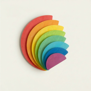 AVDAR | Rainbow Semi-Circle Building Blocks Wooden Toy