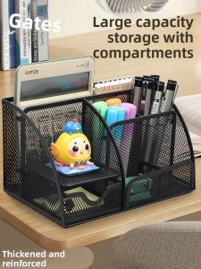 Good | Creative Stylish Black Metal Mesh Desk Organizer Pen Holder