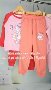 Quần áo mùa đông bé gái Kiteny size 15 đến 31kg chất liệu vải da cá xuất dư êm ái và giữ ấm tốt