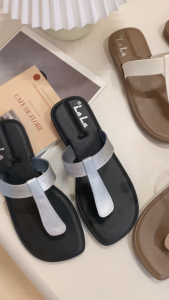 LALA Classy Slippers For Women Lightweight Breathable Toe Post Comfy Flat Slipper